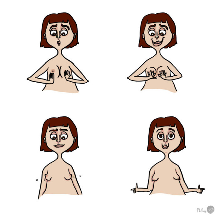 11. Při oblékání jsou tradičně ve stresu z široké brázdy mezi prsy. A zažívají horké chvilky, když se je snaží napasovat do push-upky...