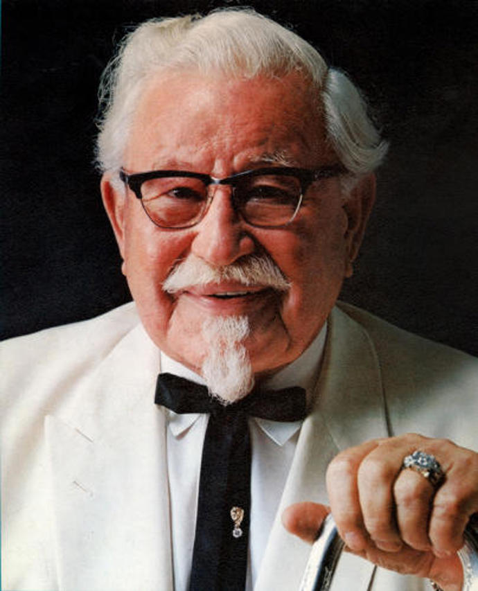 Zakladatel KFC Colonel Sanders.