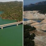 Lake Oroville (Kalifornie), červenec 2010 – srpen 2016.