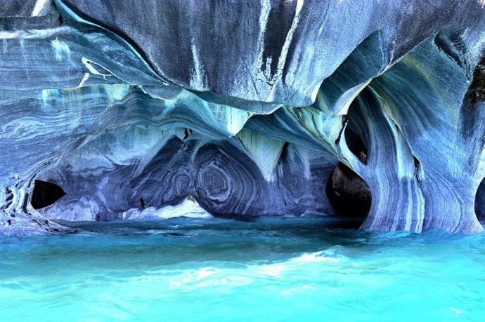3. Marble Caves of Patagonia (Chile).