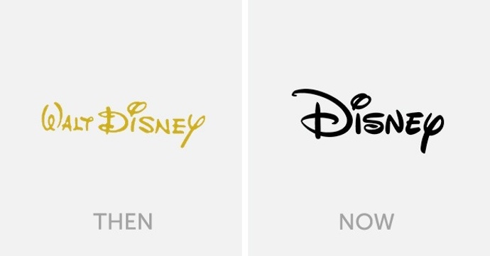 1. Walt Disney (dříve a nyní).