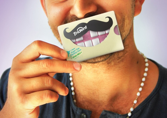 17. Balení žvýkaček Trident.