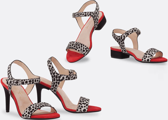 Milovnice výrazných modelů osloví kombinace červené barvy a dalmatinového vzoru.