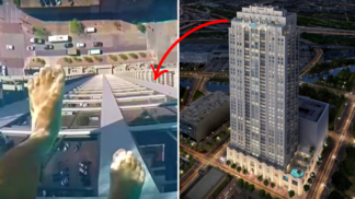 Plavec se může kochat úchvatnými panoramaty Houstonu.