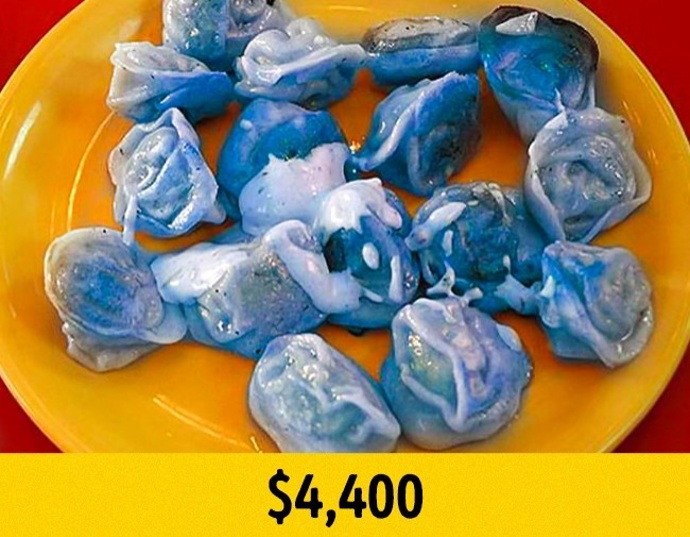 10. Modré knedlíky. Barvu jim propůjčuje ryba z rodiny Myctophidae, jejíž kůže vyzařuje světlo. Podle gurmetů je delikátní. Restaurace Golden Gates v New Yorku nabízí jeden knedlíček za 10 000 Kč. Tak pozor, ať vám nezaskočí!