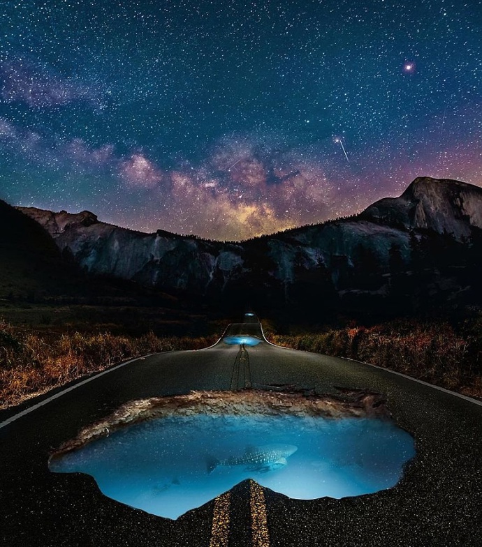 Plachetnice odlétá za pět minut! Jste připraveni? ptá se autor dechberoucích koláží