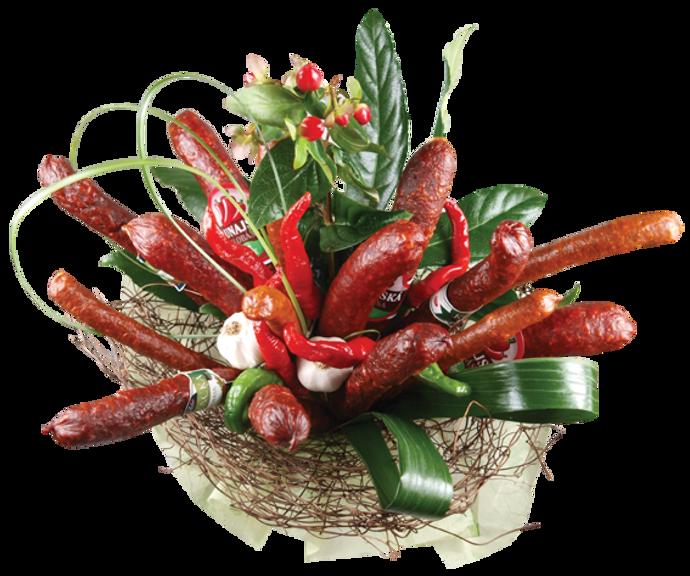 Klobásová kytice potěší muže víc, než si myslíte.