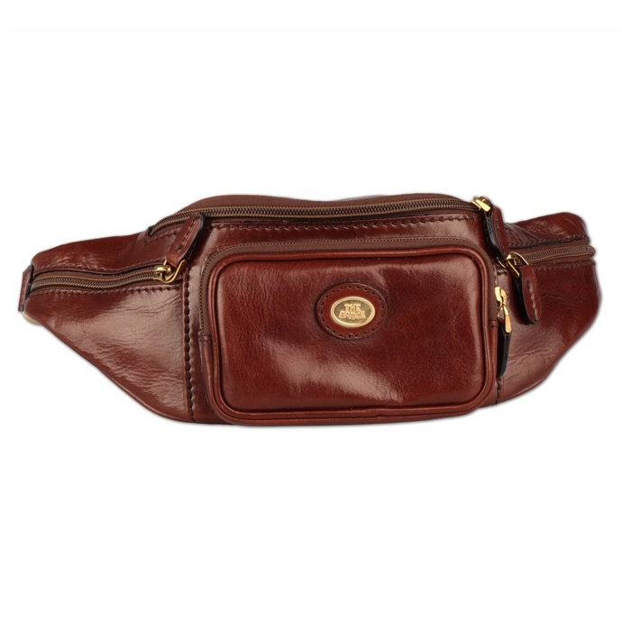 Kožená ledvinka z tmavě hnědé kůže