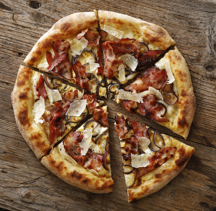 Takhle vypadá pizza carbonara z restaurace 360pizza.