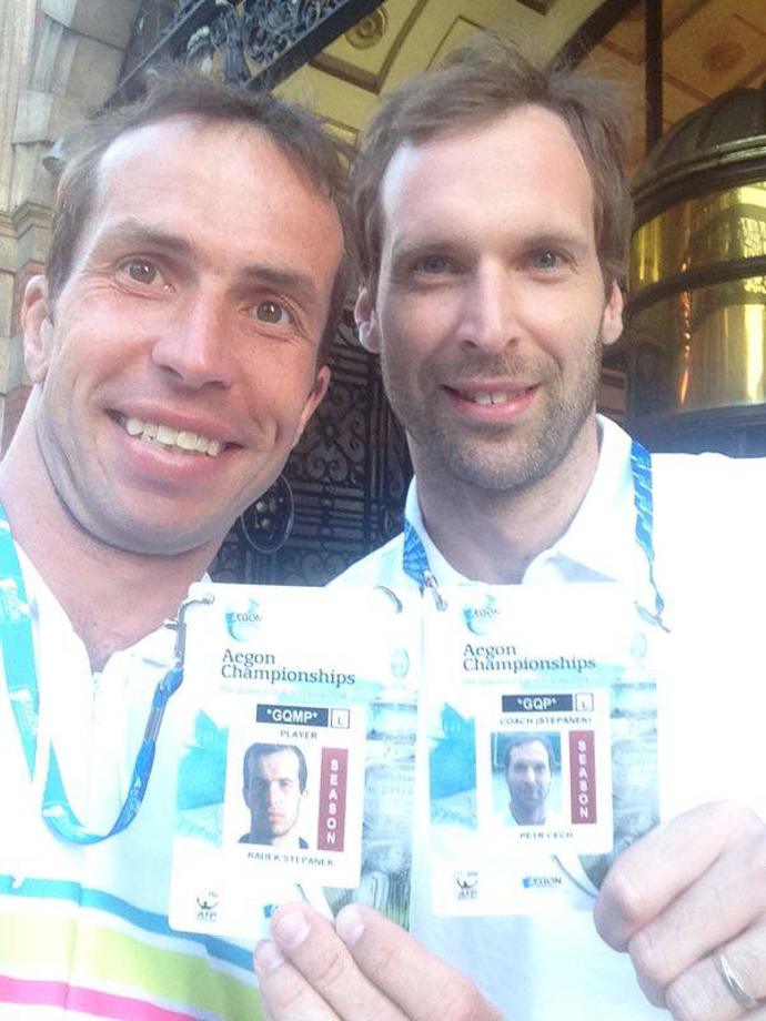 Petr Čech a Radek Štěpánek jako trenér a jeho žák.