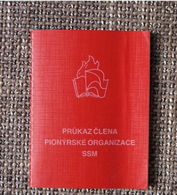Průkazka člena Pionýrské organizace SSM.
