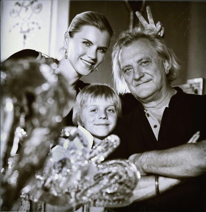 Leona Machálková s životním partnerem Bořkem Šípkem  a malým synem.