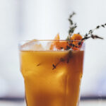 Signature drink  Vodka, thyme & apricots.