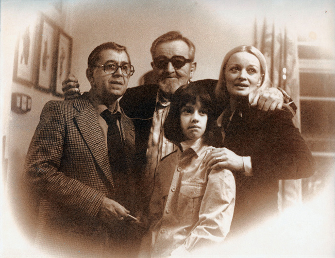 Brodský se svou další ženou Janou Brejchovou, malou Terezou a Janem Werichem