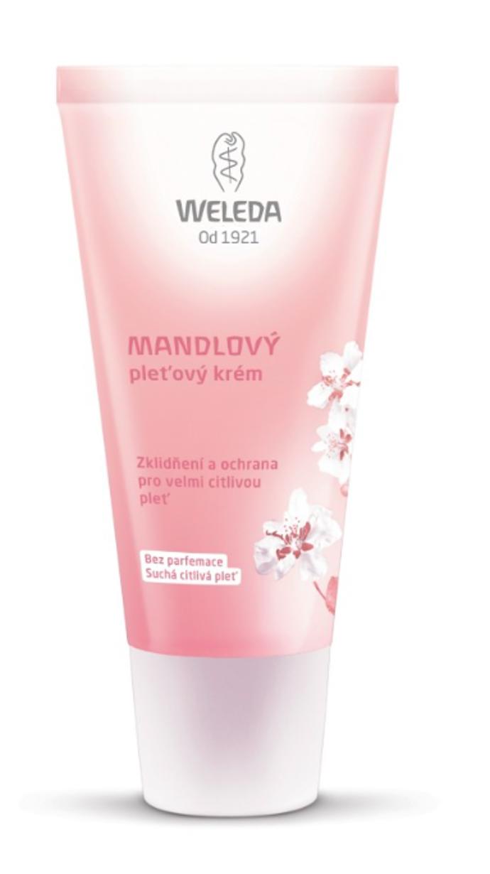Pleťový krém, Weleda, 389 Kč. Mandlový denní a noční krém je vhodný pro citlivou pleť. Je neparfémovaný a pokožku krásně zklidňuje.