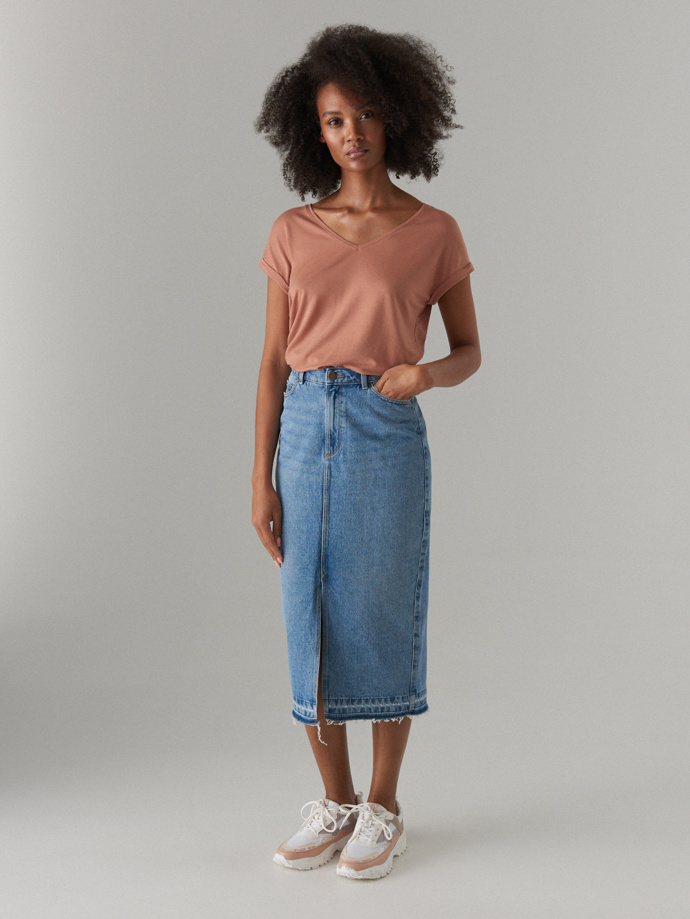 Midi sukně s decentním rozparkem, Mohito, 699 Kč