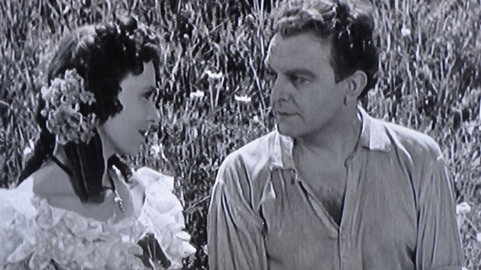 Otomar Korbelář ve filmu Prstýnek s Vlastou Fabiánovou.