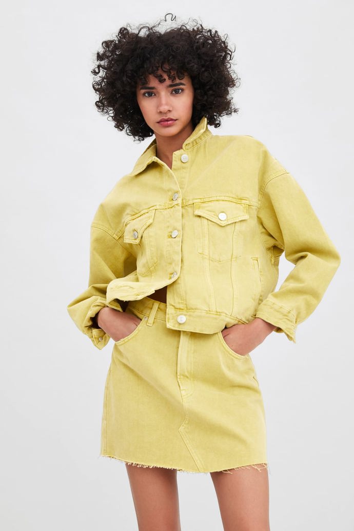 Žlutá mini sukně, Zara, 599 Kč