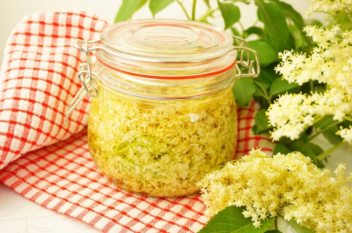 Recept na bezinkový ocet:

Rozkvetlé květy bezinek vložíme do větší sklenice (natlačíme co nejvíce květů), zalijeme octem a sklenici uzavřeme. Necháme na slunci 14 dní louhovat, pak procedíme a slijeme do menších lahví, uchováme v chladu a temnu.