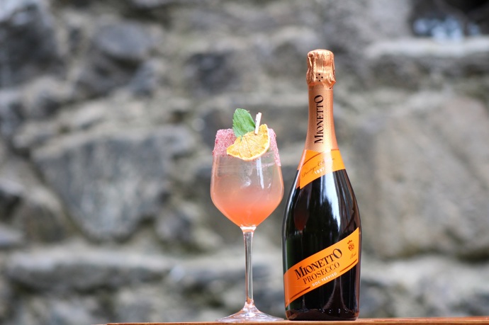 Denny Killer

100ml Prosecco Mionetto
40ml Hayman‘s sloe gin
15ml Čerstvá limetková šťáva
Dekor – Sušený pomeranč a krusta ze sušených malin

Recept na tento koktejl vznikl ve spolupráci s píseckým barem Revolution Bar.
