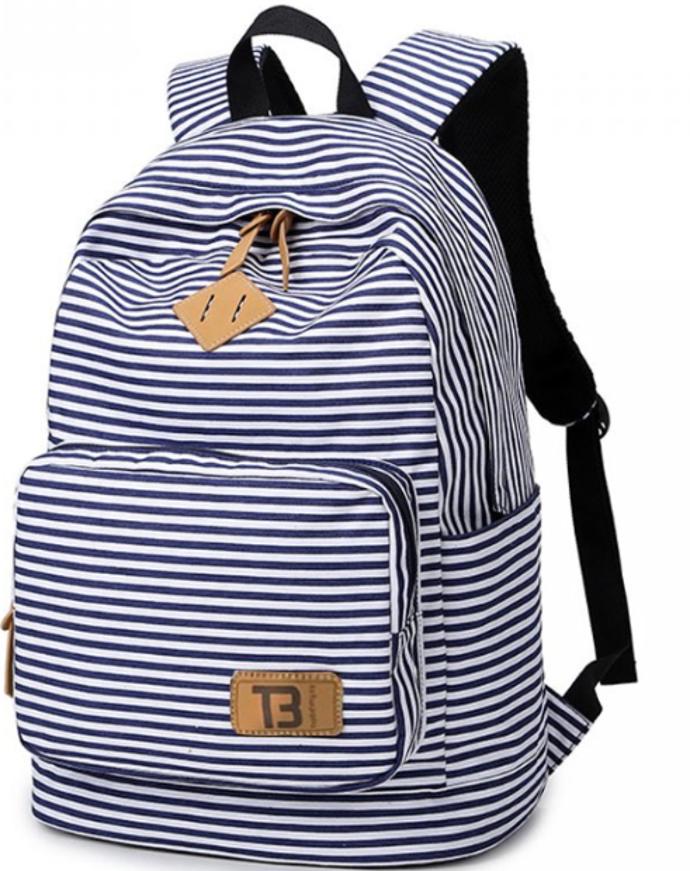 Pokud jste stále školou povinná, osvěžte školní nudu tímto proužkovaný batůžkem. Kapsa na počítač a nastavitelné popruhy vám zajistí jeho pohodlnost a bezpečí vašich věcí. 