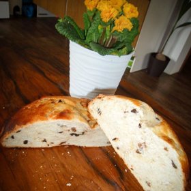 Vánočkový mazanec

Suroviny na těsto:

120 ml vlažné vody
125 g másla (změklé nebo rozehřáté)
100 g cukru
lžičku soli
530 g hladké mouky
15 g rozšlehaného vejce (opravdu přesně, už o 5 g více udělá těsto tužší)
rozinky, sušené meruňky, švestky – to už záleží na vaší chuti

Suroviny na kvásek:

150 ml vlažné vody
80 g medu z rodinné farmy Pleva
38 g droždí
190 g hladké mouky

Postup pro tvorbu kvásku:

Míchejte droždí s medem, až z toho vznikne tekutina, a přidejte vlažnou vodu a mouku a zadělejte řidší těsto, které nechte pod utěrkou kynout 45 minut.

Postup pro výrobu mazance:

Všechny suroviny ze seznamu zadělejte v těsto, přikryjte utěrkou a nechte na teplém místě kynout 1 a ½ hodiny. Vyndejte z mísy, rozdělte na dva díly a vypracujte těsto do tvaru mazance. Položte na plech vyložený pečicím papírem, potřete vejcem a můžete rovnou i posypat plátky mandlí. Pečte na 180 °C po dobu 30 až 40 minut. Respektujte zkušenosti s vlastní troubou. Recept je sice časově náročnější, ale stojí za to!