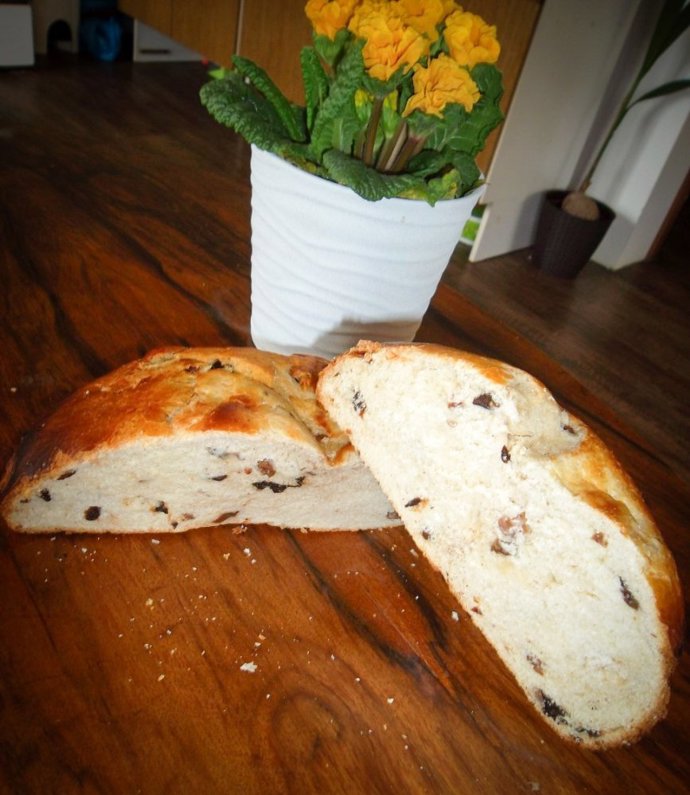 Vánočkový mazanec

Suroviny na těsto:

120 ml vlažné vody
125 g másla (změklé nebo rozehřáté)
100 g cukru
lžičku soli
530 g hladké mouky
15 g rozšlehaného vejce (opravdu přesně, už o 5 g více udělá těsto tužší)
rozinky, sušené meruňky, švestky – to už záleží na vaší chuti

Suroviny na kvásek:

150 ml vlažné vody
80 g medu z rodinné farmy Pleva
38 g droždí
190 g hladké mouky

Postup pro tvorbu kvásku:

Míchejte droždí s medem, až z toho vznikne tekutina, a přidejte vlažnou vodu a mouku a zadělejte řidší těsto, které nechte pod utěrkou kynout 45 minut.

Postup pro výrobu mazance:

Všechny suroviny ze seznamu zadělejte v těsto, přikryjte utěrkou a nechte na teplém místě kynout 1 a ½ hodiny. Vyndejte z mísy, rozdělte na dva díly a vypracujte těsto do tvaru mazance. Položte na plech vyložený pečicím papírem, potřete vejcem a můžete rovnou i posypat plátky mandlí. Pečte na 180 °C po dobu 30 až 40 minut. Respektujte zkušenosti s vlastní troubou. Recept je sice časově náročnější, ale stojí za to!