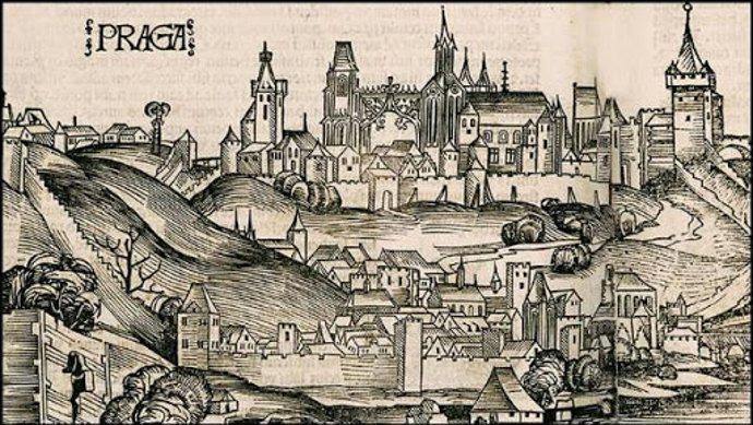  Takto měla vypadat Praha ve středověku již po rozsáhlém zásahu Karla.