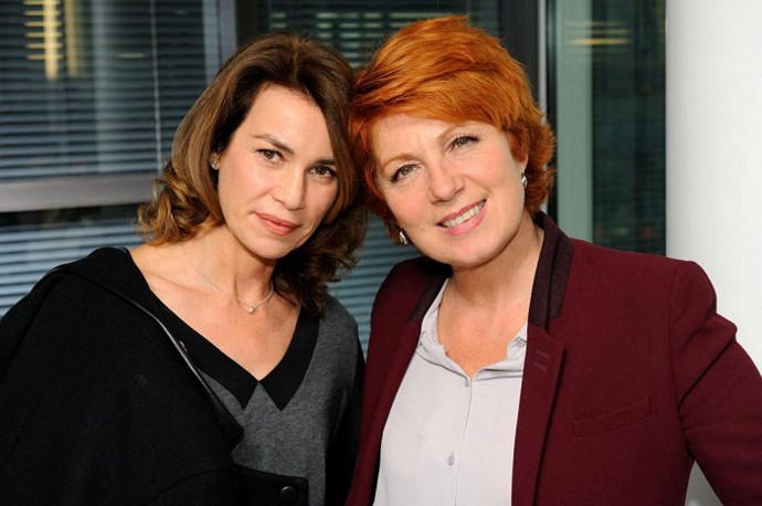 Mají spolu syna Sama. Oba milují motorky a rock. Na snímku vpravo Véronique Genest.