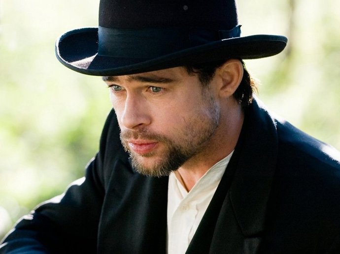 Brad Pitt jako Jesse James ve filmu  ve filmu The Assassination of Jesse James.