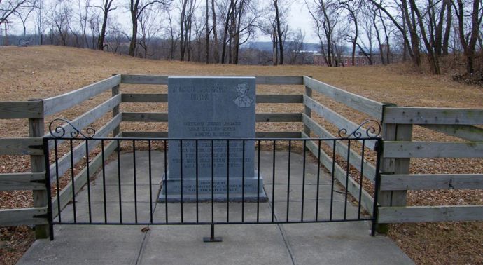 Místo, kde byl Jesse James skutečně zabit, v St. Joseph, Missouri.