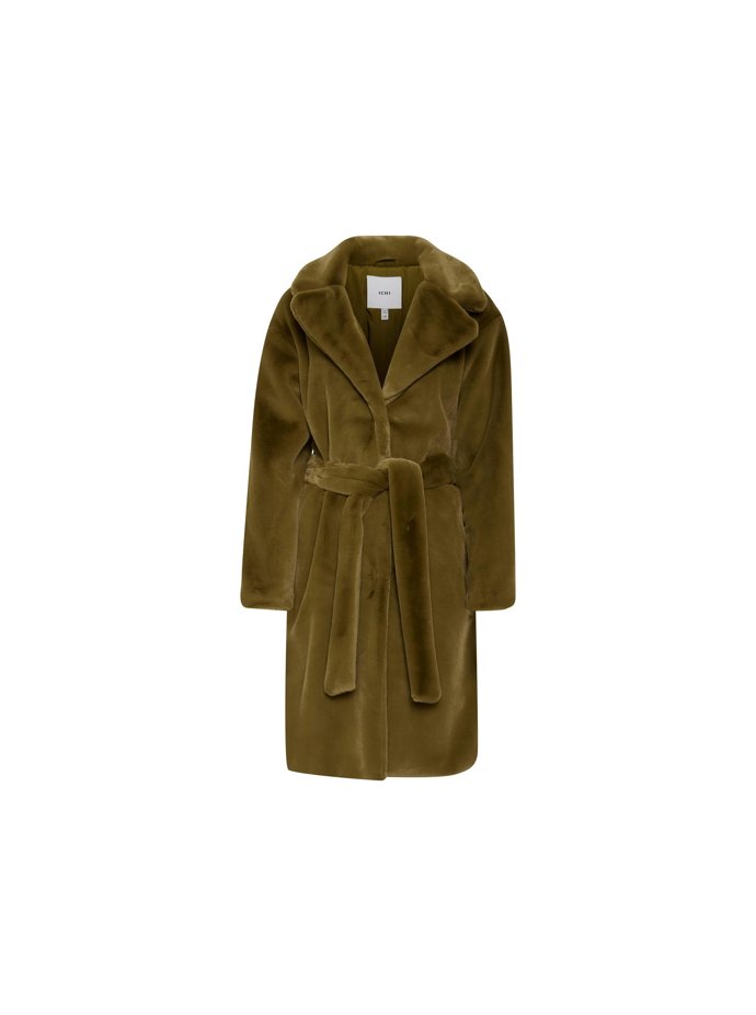 Hebký khaki zimní kabát, 2490 Kč.