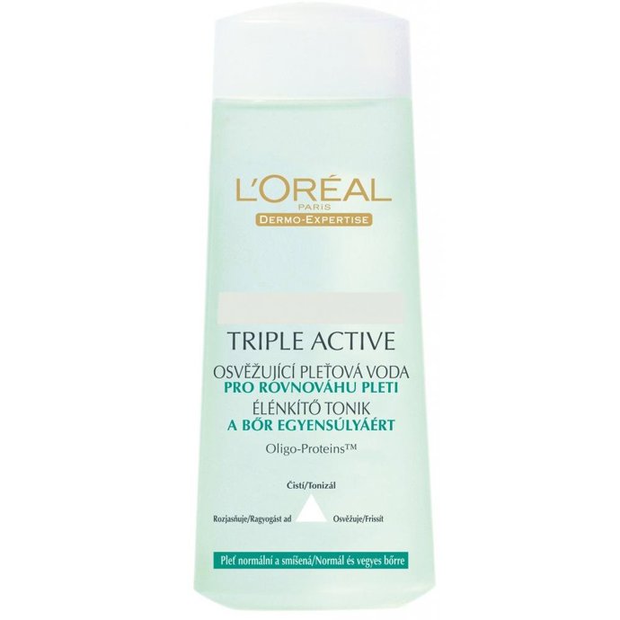 L'Oréal, Triple active, pleťová voda.