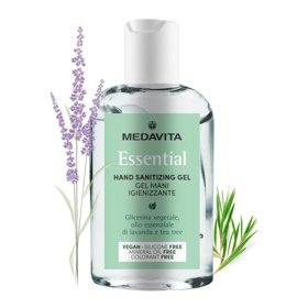 Medavita, dezinfekční gel na ruce s tea tree a levandulovým olejem