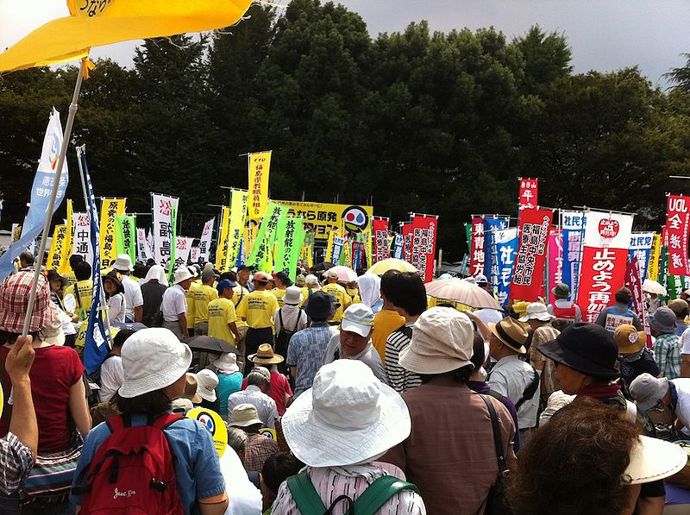 Havárie vyvolala řadu protestů proti atomové energii. Tato fotografie vznikla v září 2011 v Tokiu.