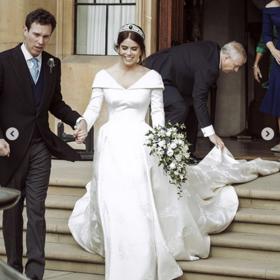 Eugenie z Yorku, vnučka královny Alžbety II., oblékla ve svatební den šaty za 200 000 liber, což jí vyneslo na třetí místo.