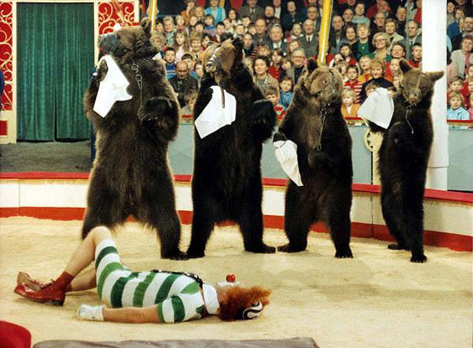 Drezuru medvědů zajišťoval Ferdinand Berousek.
