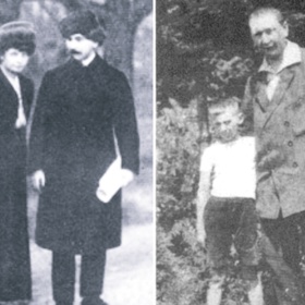 Jaroslav Hašek se svojí první manželkou Jarmilou a se synem Richardem. Ten si ale otce příliš neužil. Rodiče Jarmily svoji dceru nechtěli dát Haškovi, on se však rozhodl, že si sňatek prosadí. Nějakou dobu se také snažil chovat se „slušně“, jenže pravou povahu člověk nikdy nemůže zapřít na dlouho.