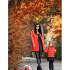 Máma a dcera kabát bez límce