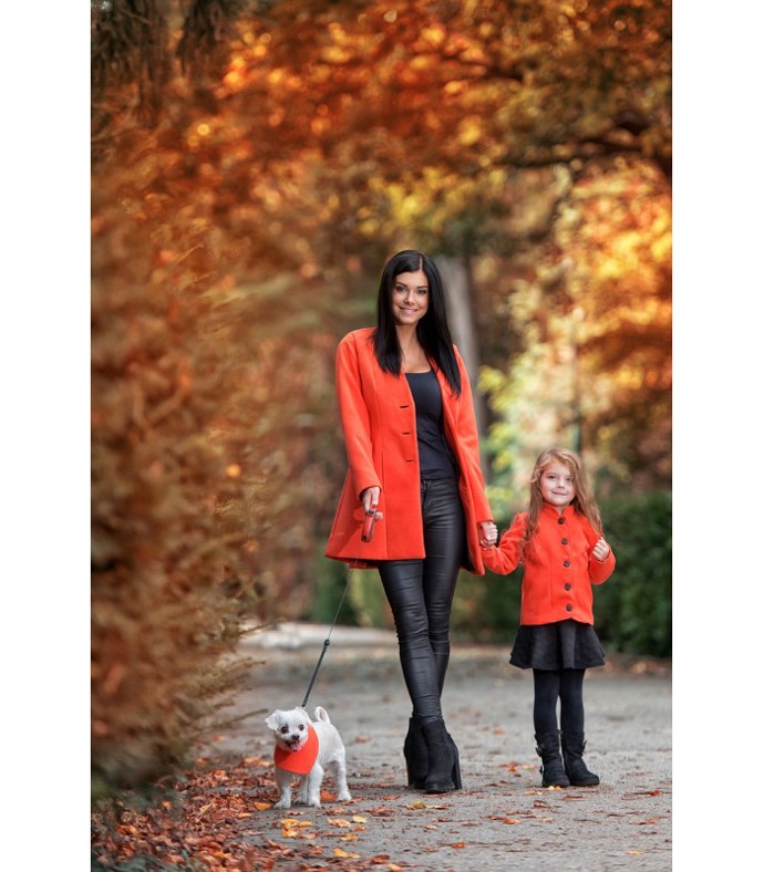 Máma a dcera kabát bez límce