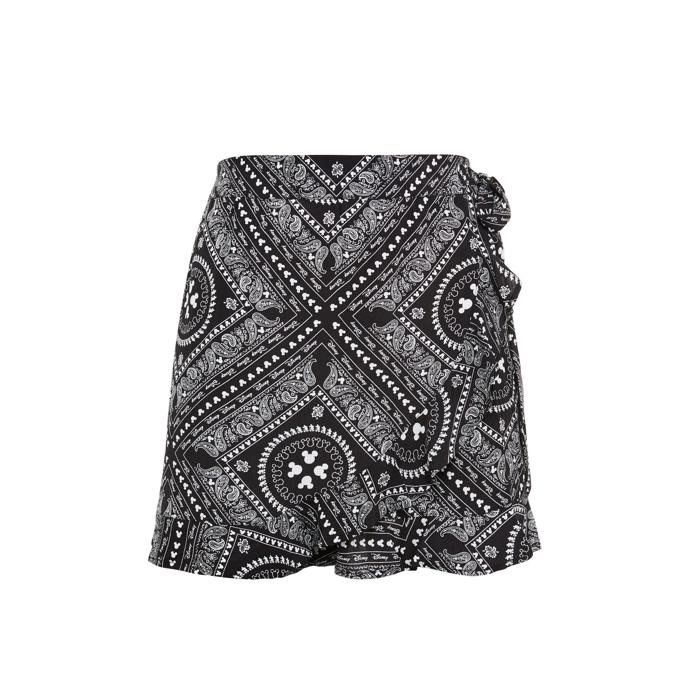 Černá volánková sukně Disney Mickey Mouse se vzorem paisley, 285 Kč