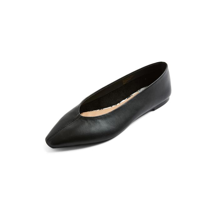 Černé balerínky z umělé PU kůže, 210 Kč
