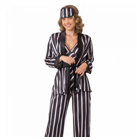 Gemini Černá dámská noční souprava s pruhovaným vzorem, 1359 Kč