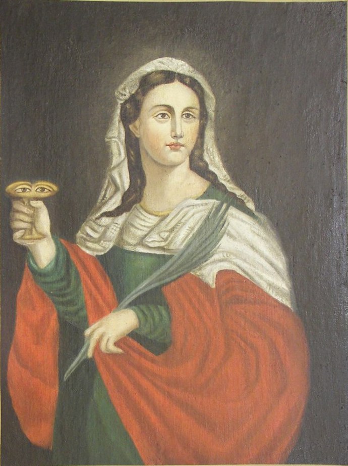 Svatá Lucie je patronkou slepých a pomocnicí při očních nemocech. Katolíci ji oslavují 13. prosince.