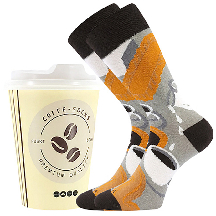 Něco pro milovníky a milovnice kávy. Lonka Coffee socks-4, 109 Kč.