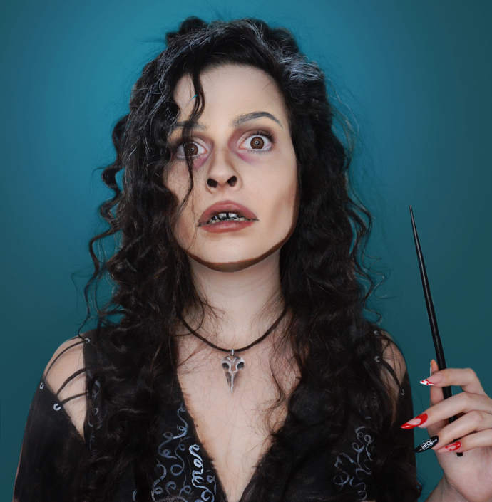 Diana Vitikačová jako Bellatrix Lestrange, jedna z jejích nejoblíbenějších postav z filmů o Harrym Potterovi.