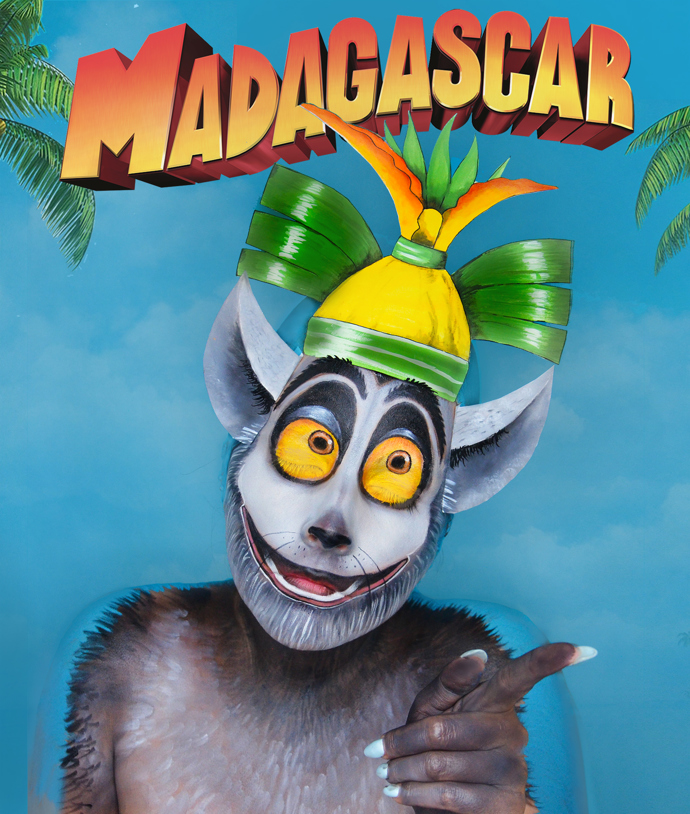 Diana Vitikačová jako král Jelimán z animáku Madagaskar.
