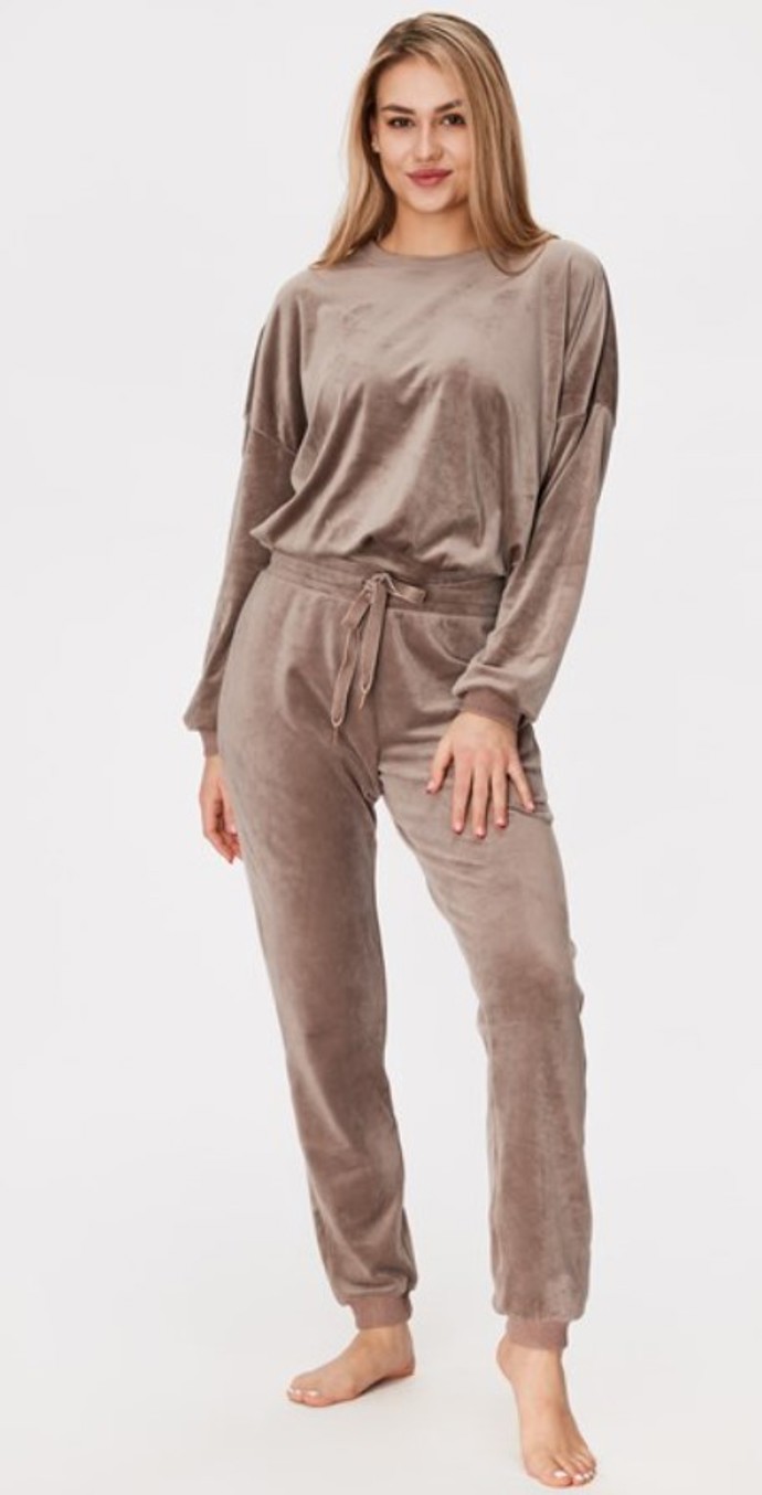 Příjemné dámské tepláky ze sametově hebkého materiálu na domácí nošení v béžovém odstínu. Hunkemöller, 759 Kč