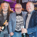 Na letošním festivalu Benátská! spojí své síly kapely Arakain a Olympic. Na fotografii zleva Jiří Urban (Arakain), Petr Pečený (spolumajitel festivalu) a Petr Janda (Olympic).