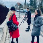 Máma na přechodu se fotila na červeném přechodu. Ladila s ním prezidentka Kapky naděje Vendula Svobodová, ale i šéfredaktorka webu Lifee.cz Markéta Behinová.